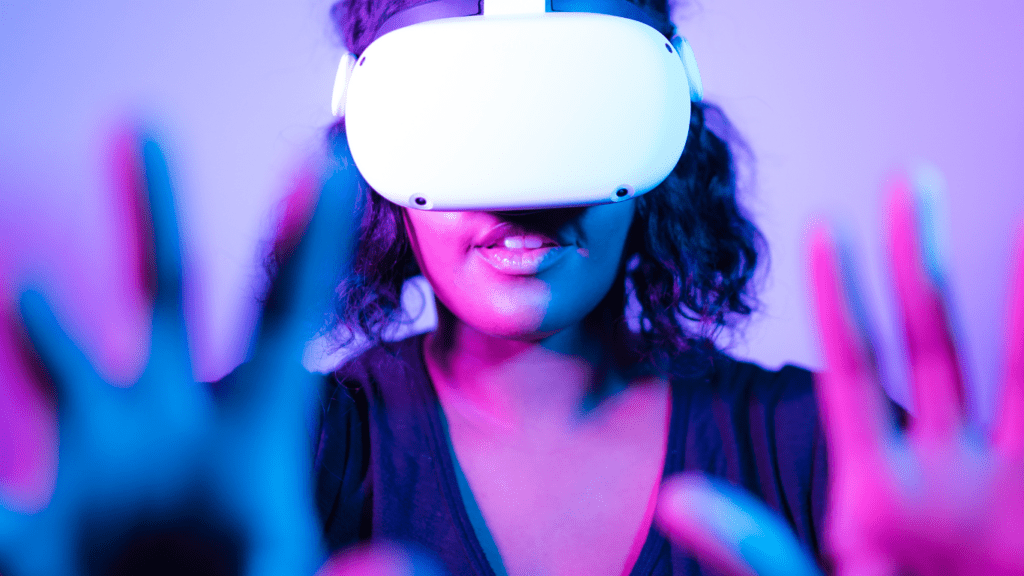 a person playing vr games