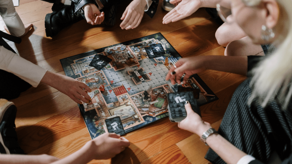 a person playing a board game