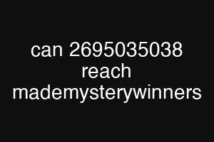 can 2695035038 reach mademysterywinners
